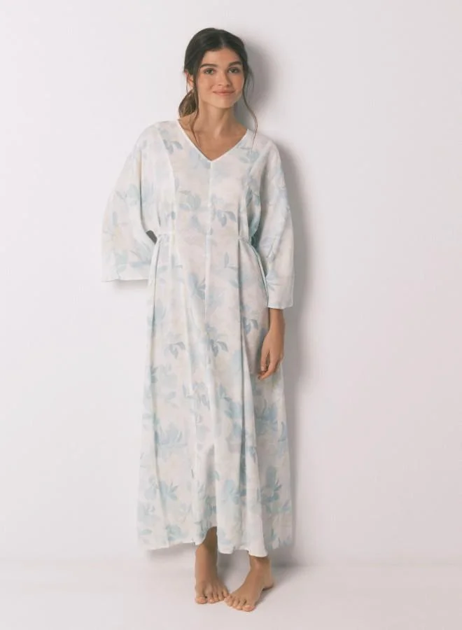 women'secret Long wrap nightgown with belt